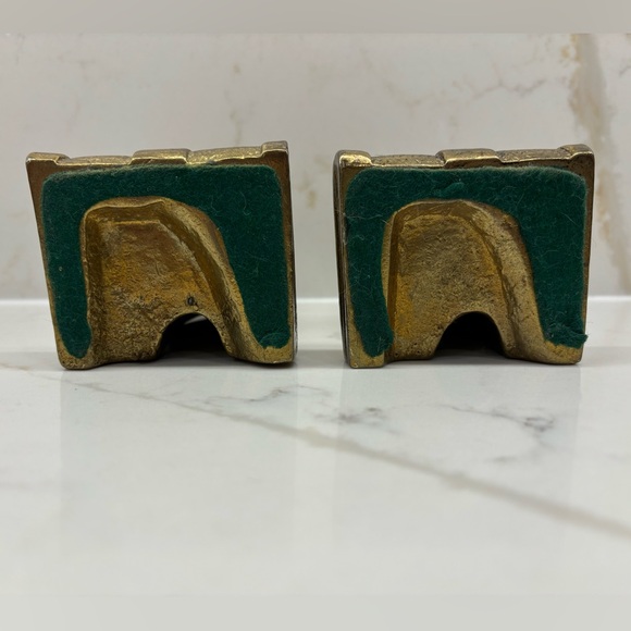 Vintage Pair of Brass Owls on Books Bookends Riverside Brass Canada Heavy - Picture 5 of 5